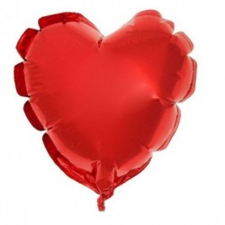 Шар фольгированный 4", сердце, металл, цвет красный